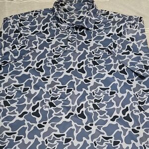 OCEAN & COAST EUC 3XLT Men's BLUE Camouflage Polo Shirt